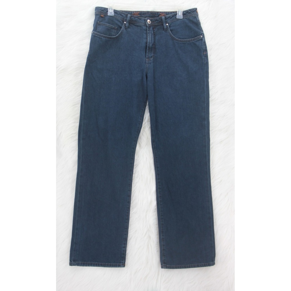 WORN Brand Agedenim Stretch Denim Dark Blue Straight Leg Jeans (37) 38 x 34 #148